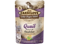 Carnilove cat pouch rich in Quail enriched w/Dandelion 85g - (24 pk/ps) Kjæledyr - Katt - Kattefôr