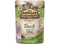 Carnilove cat pouch rich in Duck enriched w/Catnip 85g - (24 pk/ps) Kjæledyr - Katt - Kattefôr