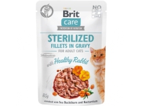 Brit Care Cat Ster. Fillets in Gravy w/ Healthy Rabbit 85g - (24 pk/ps) Kjæledyr - Katt - Kattefôr