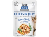 Bilde av Brit Care Cat Fillets In Jelly Choice Chicken With Cheese 85 - (24 Pk/ps)
