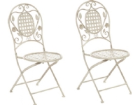 Shumee Set of 2 Metal Garden Chairs Off White BIVIO