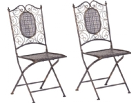 Shumee Set of 2 Metal Black BORMIO Garden Chairs