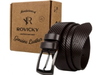 Bilde av Rovicky Men's Handmade Belt Made Of Natural Grain Leather Embossed In Stripes Rovicky 105