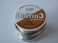 UNIPAK UNITIN Loddetin (blødlod) 2mm 250gram til blødlodning af kobberrør i koldt-/varmtvandsinstallationer.