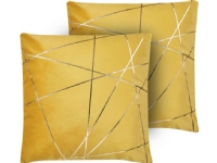 Shumee 2 velour pynteputer geometrisk mønster 45 x 45 cm gul PINUS