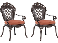 Beliani Set of 2 Brown Garden Chairs LIZZANO