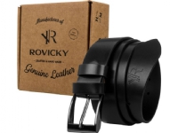 Rovicky Men’s handmade belt made of natural grain leather with a polished Rovicky 105 buckle