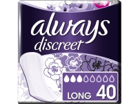 Always Sanitetsbind ALLTID DISKRET Lang, for lett inkontinens, 40 stk.