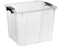 Plast Team Box med lokk, 40l plastbeholder, grå
