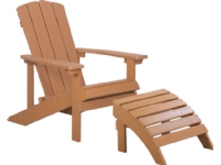 Shumee Garden chair with footstool light wood ADIRONDACK