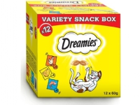 DREAMIES Variety Snack Box - Kattegodbidder - 12x60 g Kjæledyr - Katt - Snacks til katt