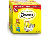 Dreamies DREAMIES Variety Snack Box komplementfôr for katter (med kylling, ost og laks smak) - 720g