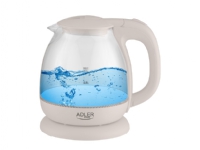 Adler AD 1283C, 1 l, 900 W, Krem, Glass, Vannivåindikator, Trådløs