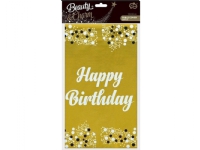 GoDan Foil tablecloth B&C Happy Birthday gold 137x183cm