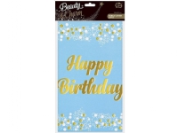 GoDan Foil tablecloth B&C Happy Birthday blue 137×183