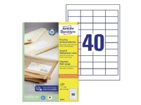 Avery LR3657, Hvit, Selvklebende skriveretikett, A4, Papir, Laser/Blekkskriver, Permanent Papir & Emballasje - Etiketter - Laseretiketter