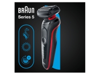 Bilde av Braun Series 5 50-r1000s, Barberingsmaskin, Autosense, Knapper, Sort, Rød, Led, Batteri