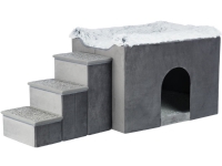 Trixie Harvey cave with steps, 119 × 47 × 50 cm, grey/white-black Kjæledyrmerker - Tilbehør - Trixie