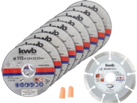 kwb Thin+Diamond Cutting Discs, Skæreskive, Fladcenter, Mursten, Marmor, Metalplader, Stål, Sten, Alle mærker, 11,5 cm, Rustfrit stål