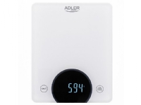 Bilde av Adler Ad 3173w, Elektronisk Kjøkkenvekt, 10 Kg, 1 G, Hvit, Glass, Innebygget