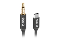 SBS TECABLE35TYCK 3,5mm Hankoppling USB Type-C Hankoppling 1 m Svart