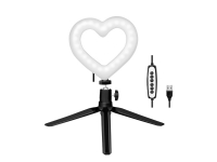 LogiLink hjerteformet LED-ringlys med stativ