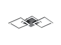 EGLO Paranday-Z Taklampe - Sorte Kvadrater 65x31cm - Zigbee, Bluetooth