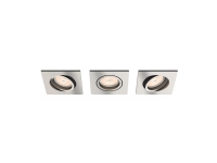 Philips Donegal recessed spotlights 3-pack brushed steel