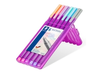 STAEDTLER triplus 334 - Fineliner - pastel lavender, pastel sky blue, pastel peach, pastel light rose, pastel mint, pastel light gray - vannbasert blekk - 0.3 mm - superfin (en pakke 6)