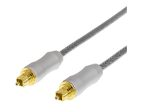 DELTACO - Digital audiokabel (optisk) - TOSLINK hann til TOSLINK hann - 1 m - fiberoptisk - svart
