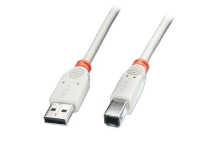 Lindy USB A/USB B 2m, 2 m, USB A, USB B, USB 2.0, Hankjønn/hankjønn, Grå, Rød PC tilbehør - Kabler og adaptere - Datakabler