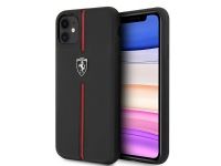 Ferrari FEOMSHCN61BK iPhone 11 6,1 / Xr czarny/black hardcase Off Track Leather Nylon Stripe