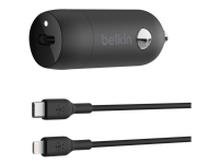 Bilde av Belkin Boostcharge - Bilstrømadapter - 30 Watt - 3 A - Fast Charge, Power Delivery 3.1 (24 Pin Usb-c) - Svart