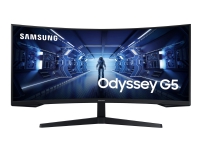 Samsung Odyssey G5 C34G55TWWP - G55T Series - LED-skjerm - gaming - kurvet - 34 - 3440 x 1440 UWQHD @ 165 Hz - VA - 250 cd/m² - 2500:1 - HDR10 - 1 ms - HDMI, DisplayPort - svart Gaming - Spillkonsoll tilbehør - Diverse