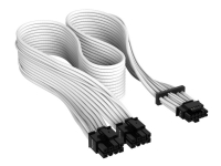 CORSAIR Premium individually sleeved (Type 4, Generation 5) - Strømkabel - 12VHPWR (hunn) til 8-pins PCIe-strøm (hunn) - flat - hvit PC tilbehør - Kabler og adaptere - Strømkabler