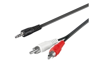 Goobay 3.5mm - 2x RCA, 1m, 3.5mm, Hankjønn, 2 x RCA, Hankjønn, 1 m, Sort, Rød, Hvit