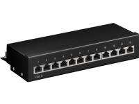 Pro CAT 6 Mini/Desktop Patch Panel 12 Port black - S - Svart