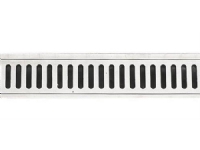Unidrain rist i 3 mm massiv AISI 304 rustfri stål til ClassicLine ramme - model Column i længde 800 mm