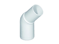 Purus vinkel i 45 grader med indstik muffe/spids Ø32 mm i hvid PP Rørlegger artikler - Baderommet - Tilbehør for håndvask