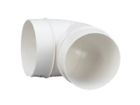 Duka bøjning 90gr. Ø100 mm - PS, Hvid, Til runde hvide ventilationsrør Ventilasjon & Klima - Baderomsventilator