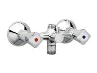 Børma Std kar-.brusearmatur - krom 2-gr. keramvent afg. op.ned G3.4 m omskifter