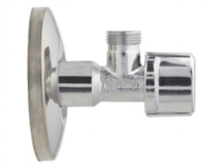 BROEN Arcofix stopventil nippel/nippel 1/2 X 3/8 i krom med roset Ø70 mm. Leveres uden omløber til 10 mm kobberrør - #744524033 Rørlegger artikler - Ventiler & Stopkraner - Stoppventiler