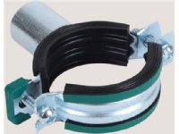 WALRAVEN KSB2 Trippelrörsklämma 2-skruvig förzinkad med snabblås. Gängat uttag M8/10/½. Bullerdämpande svart och grönt EPDM-gummi upp till 21 dB(A)