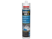 Soudal sanitetssilikone 300ml - Soudasil SANX grå, mugresistent. UV-bestandig, 25% elastisk N - A