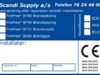 Bilde av Scandi Supply Ce-etiketter B780-b790-b722-b280 Bruges Som Kvalittetssikring Og Dokumentation For, At Brandlukningen Er Udført Korrekt.