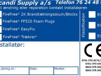 Mærkat CE-Etiket t/brandlukning Foam Plug/Block/2K BTS (rul á10) Rørlegger artikler - Verktøy til rørlegger - Diverse rørlegger