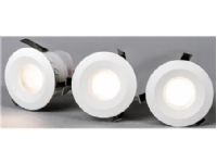 Core Smart Outdoor LED-downlight 3-pak Hvid 3000K, 3x125 lm, Ra>90, 3x2,2W, 700mA. Trykklemme 4x0,5-1,5mm2. IP44. PROFESSIONEL Utendørs lamper