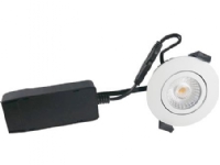 NORDTRONIC Low Profile ECO LED 6W 220-240V 440 lumen 3000K CRI>90 tiltvinkel 36° IP54, Matt Hvid, Rund Belysning - Innendørsbelysning - Innbyggings-spot