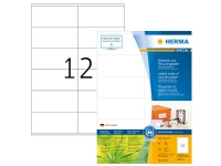 HERMA 10733, Hvit, Selvklebende skriveretikett, Utstanset etikett, A4, Papir, Laser/Blekkskriver