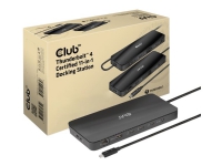 Club 3D - Dokkingstasjon - USB-C / Thunderbolt 3 / Thunderbolt 4 - 3 x Thunderbolt 4 - 1GbE - 140 watt PC & Nettbrett - Bærbar tilbehør - Portreplikator og dokking